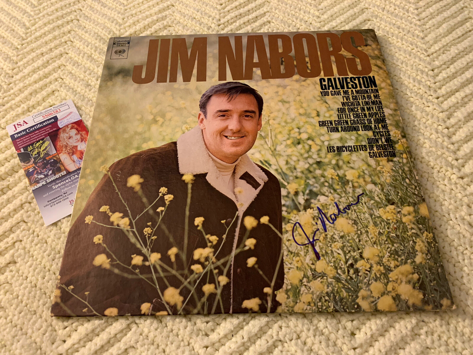 Jim Nabors SIGNED ALBUM COVER JSA Authenticated COA Galveston
