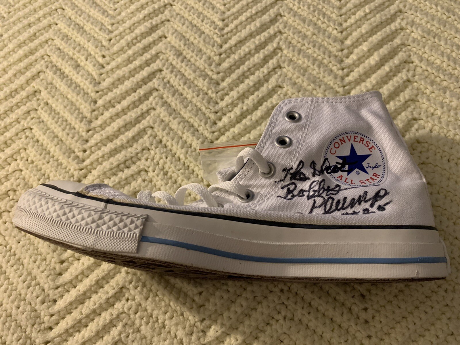 1954 MILAN INDIANS BOBBY PLUMP SIGNED CONVERSE CHUCK TAYLOR SHOE HOOSIERS COLLECTIBLE MEMORABILIA