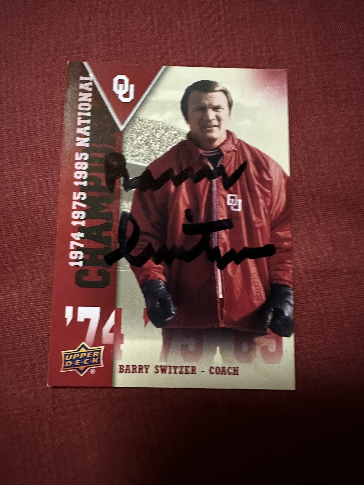 Barry Switzer Signed Football Trading Card Autographed Coach
