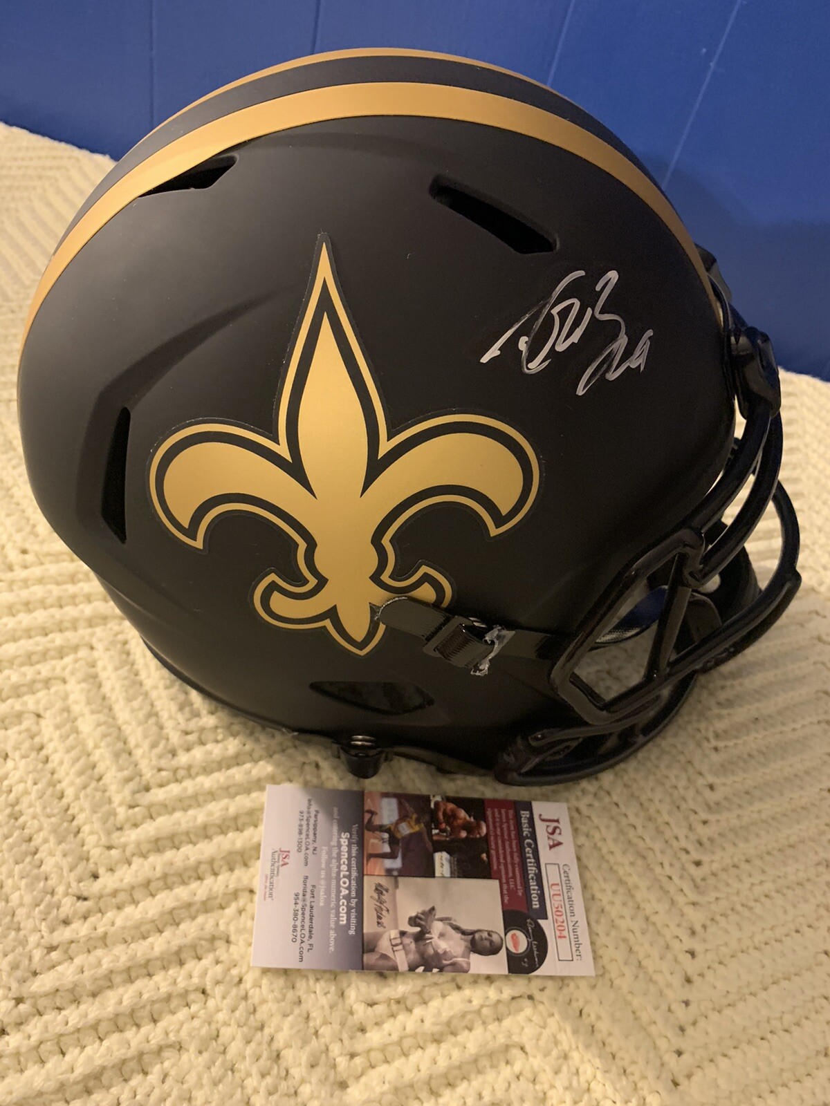 Drew Brees Signed Full Size Helmet Replica Eclipse JSA Authenticated COA FS
