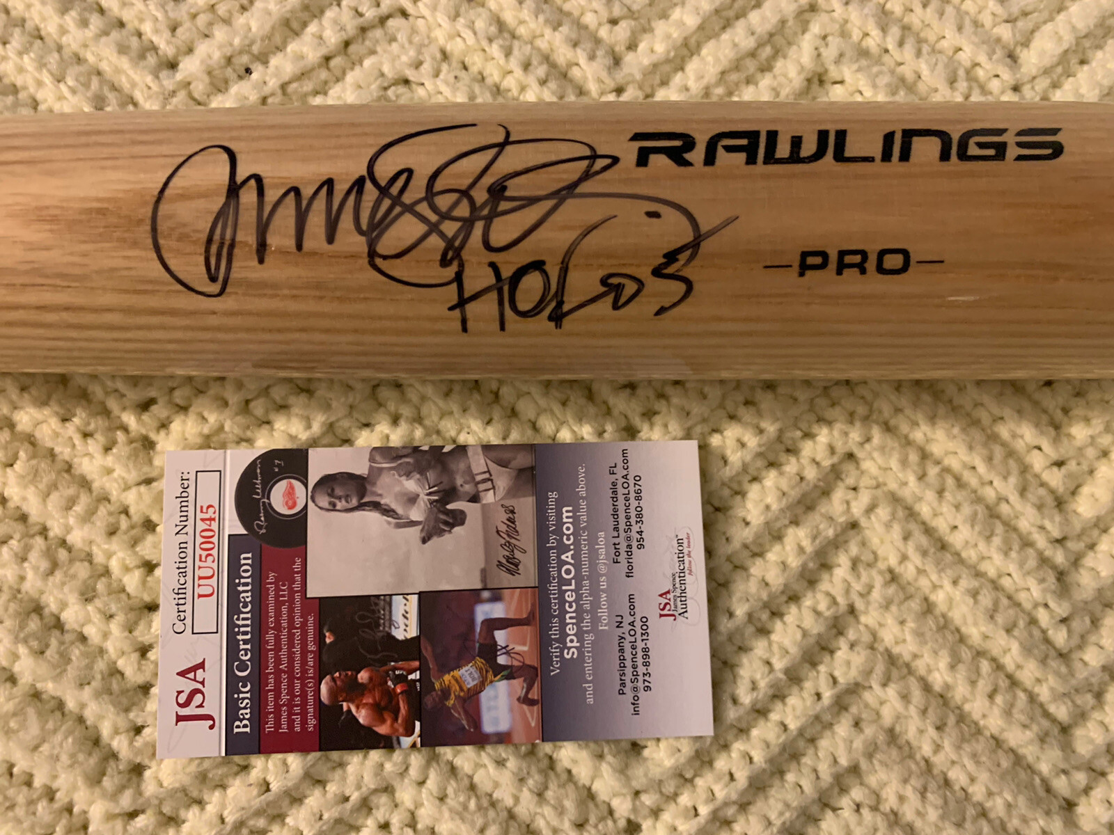 Ryne Sandberg Signed Full Size Rawlings Wolf Baseball Bat Authenticated COA Cubs
