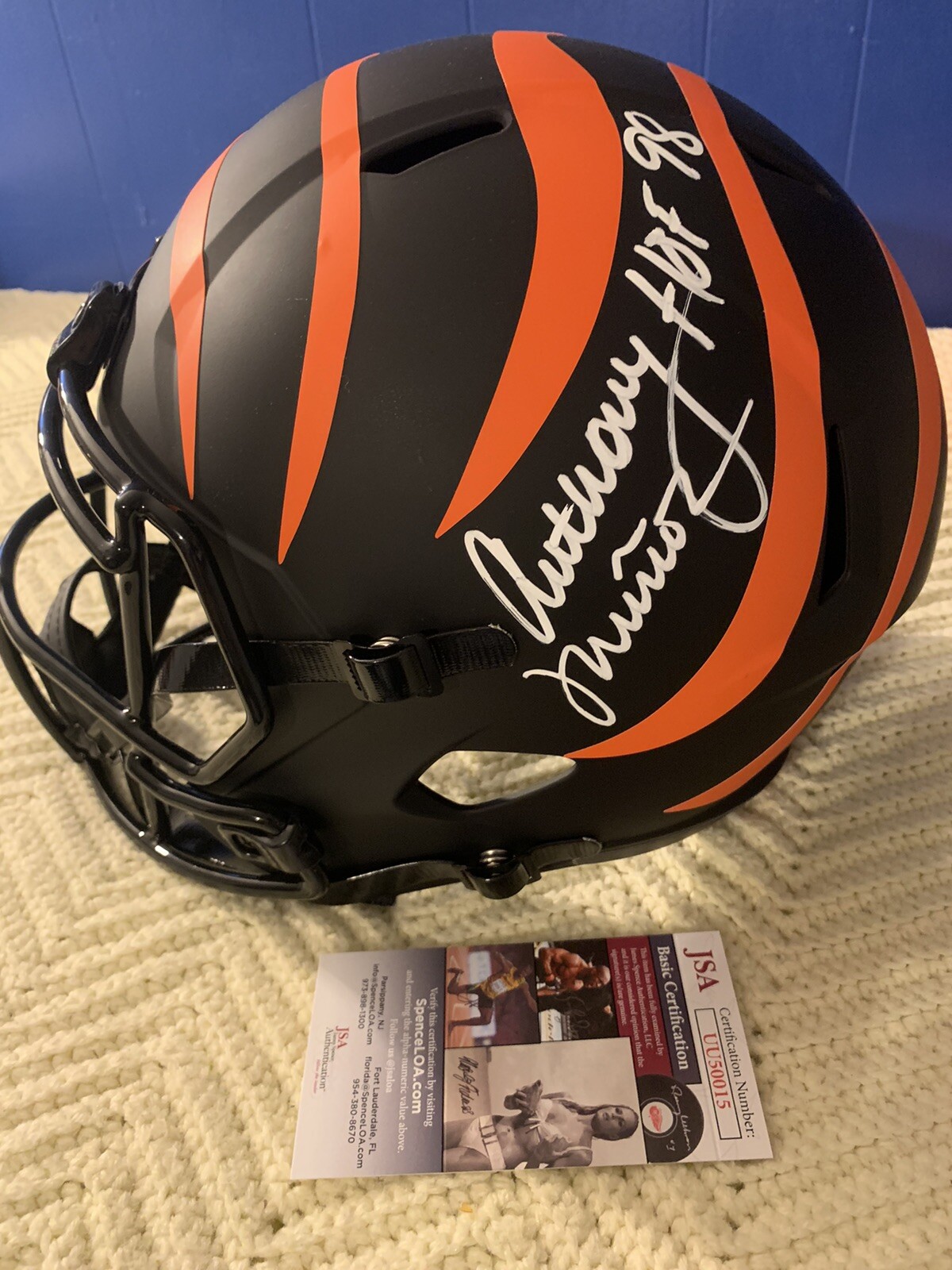 Anthony Munoz Signed Eclipse Full Size Helmet Bengals F/S JSA Authentication COA
