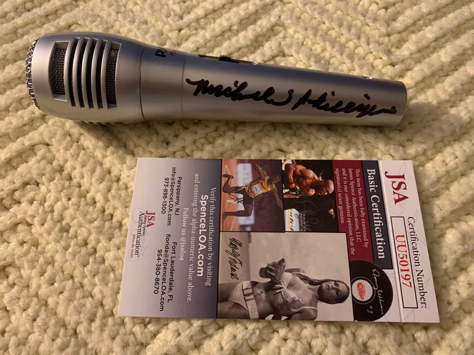 Michelle Phillips Signed Mic Microphone JSA Authentication COA Mamas & The Papas

