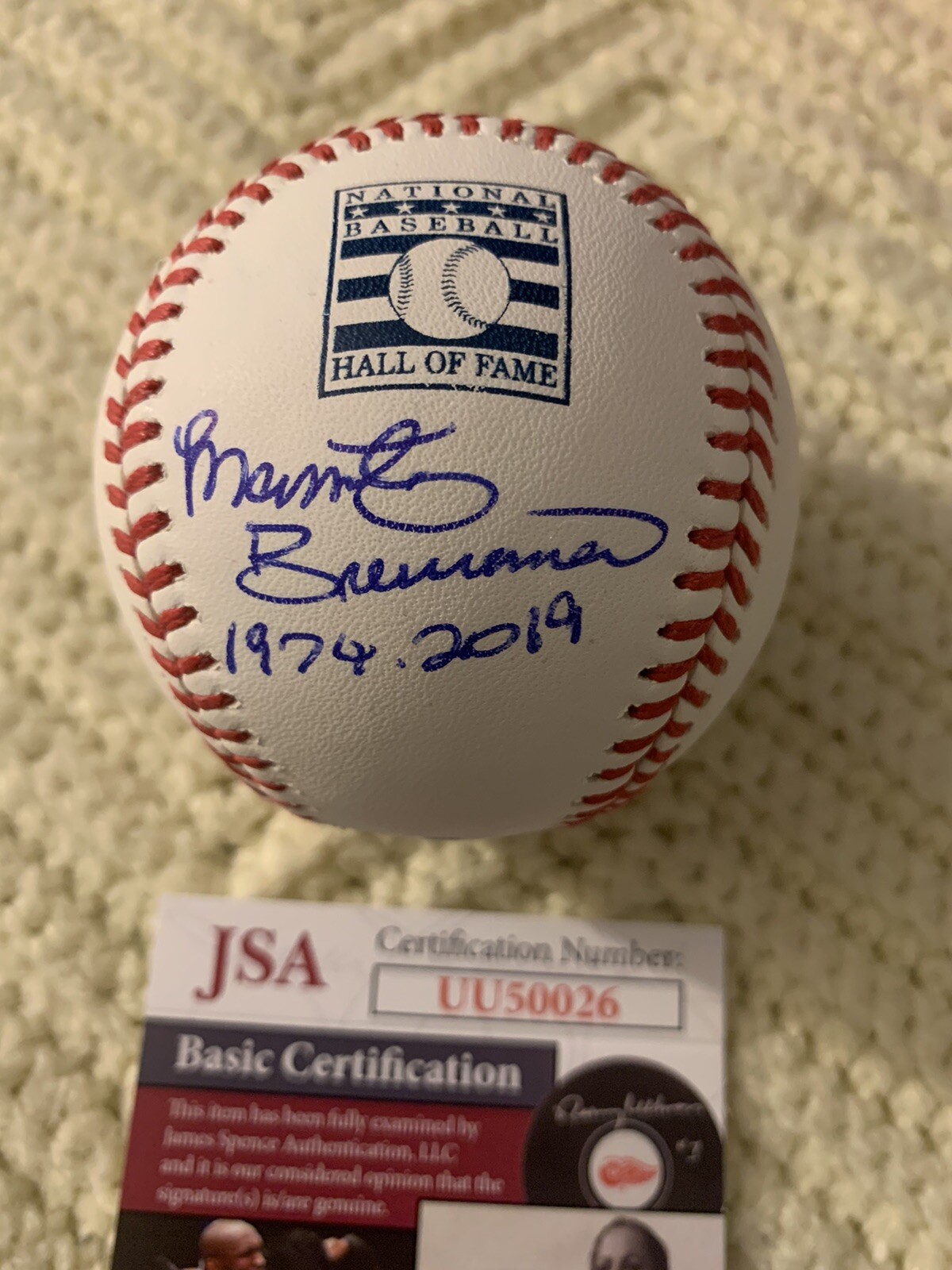Marty Brennaman Signed Hall Of Fame Baseball Auth ROMLB JSA Authenticated COA
