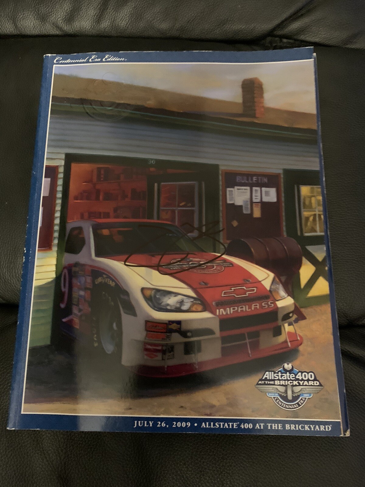 2009 Brickyard 400 Program Signed By Winner Jimmie Johnson Autographed Nascar
