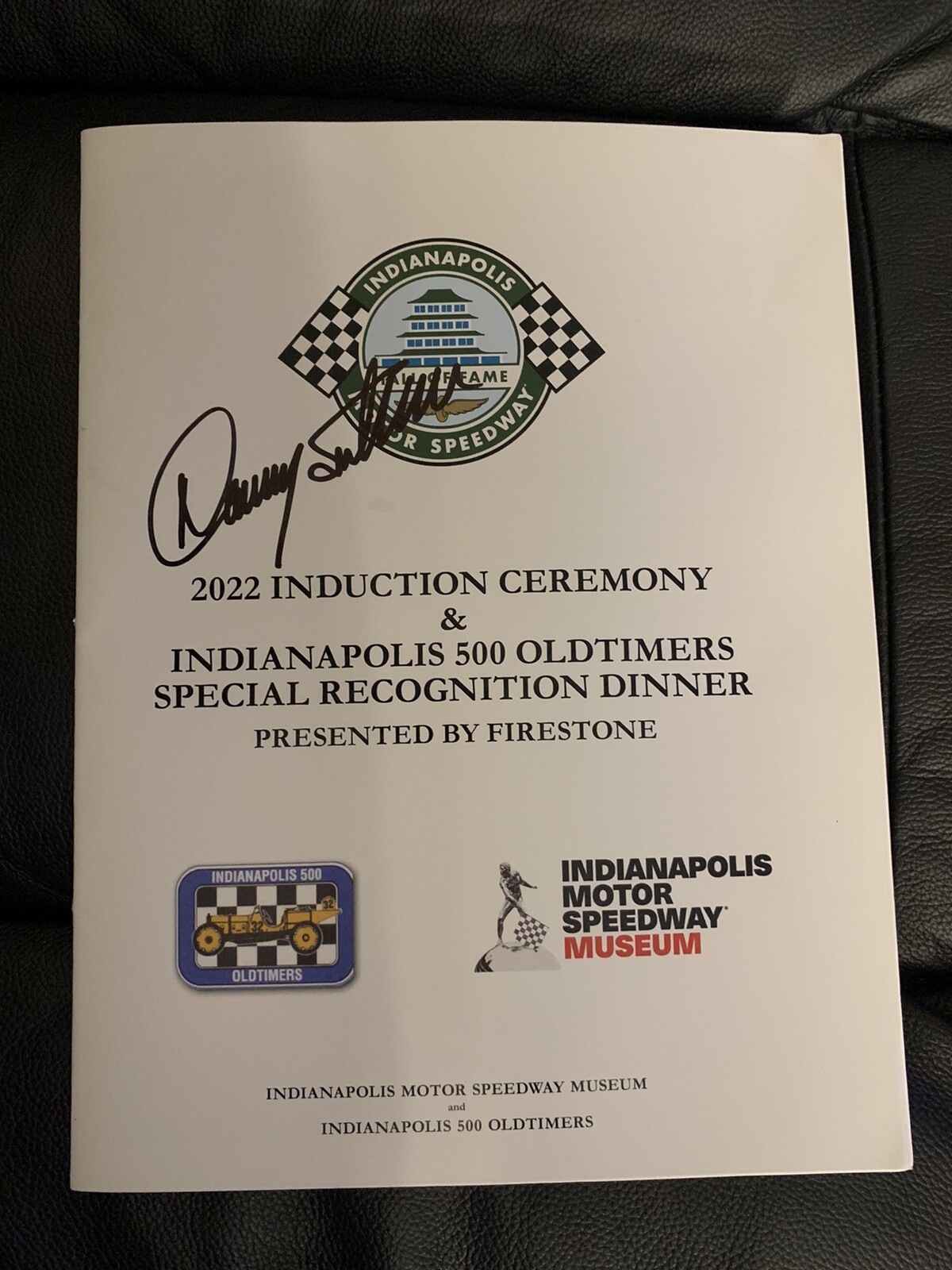 Danny Sullivan Signed 2022 Indianapolis Hall of Fame Banquet Pamphlet Indy 500
