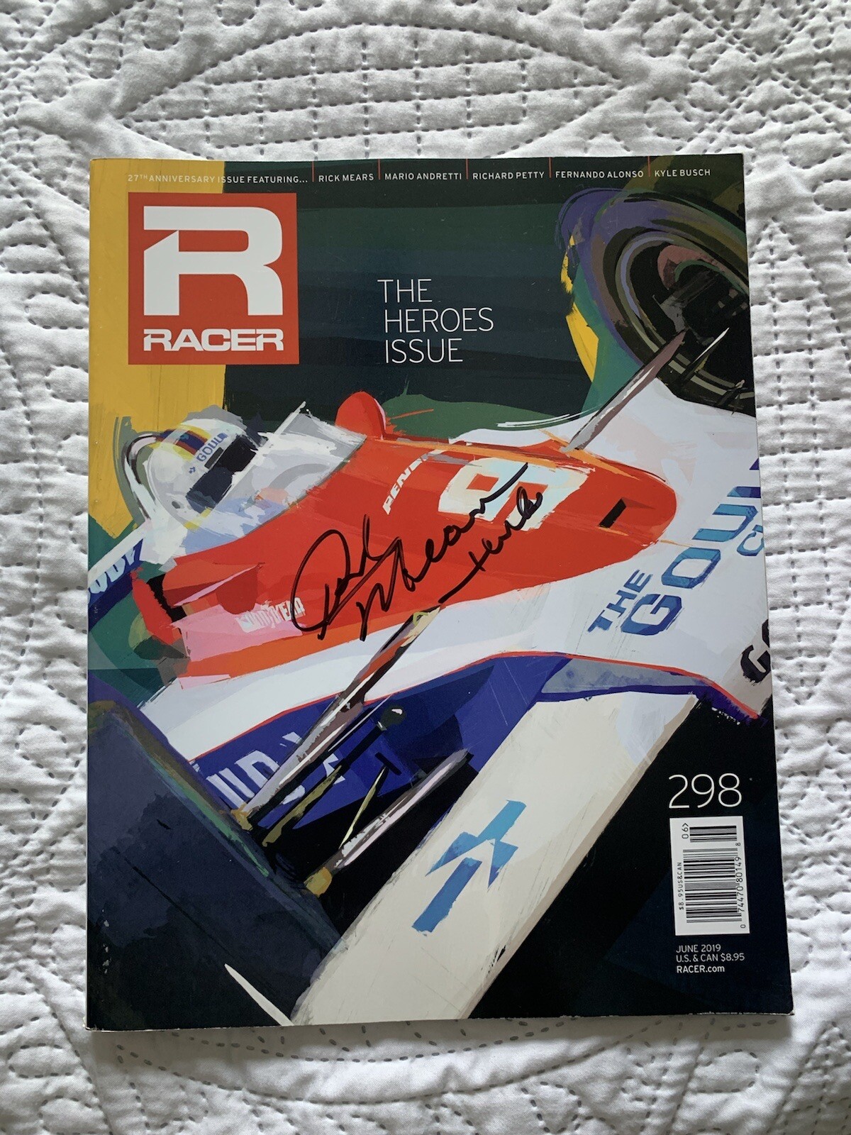Racer Magazine June 2019 Signed By Rick Mears Autographed Indianapolis Indy 500
