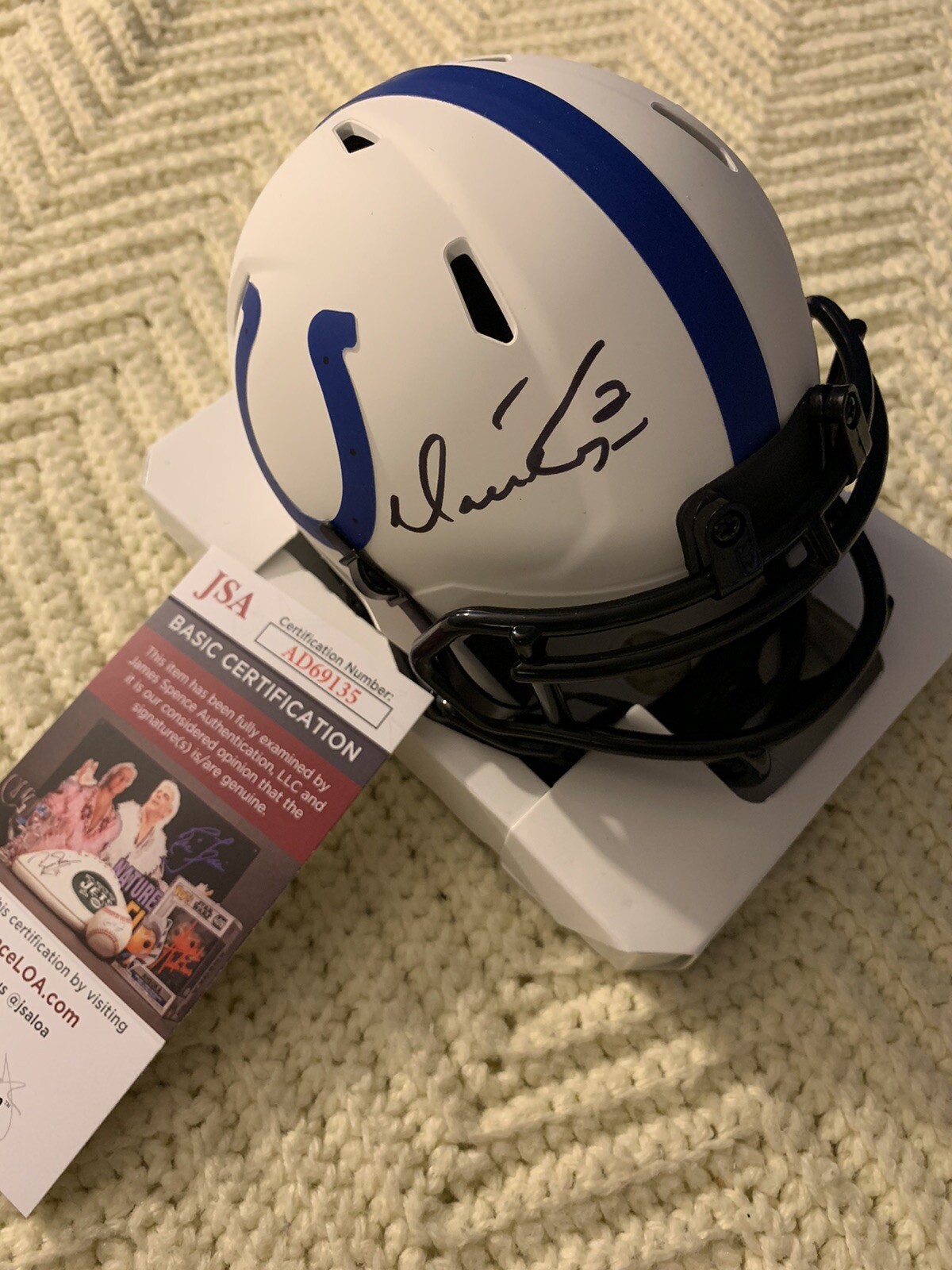 Matt Ryan Signed Lunar Eclipse Colts Mini Helmet Auto JSA Authentication COA
