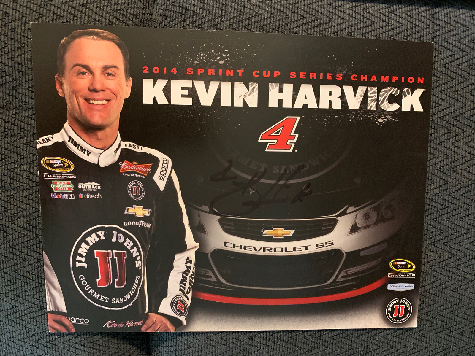 Kevin Harvick Signed Promo Hero Card Nascar Autographed
