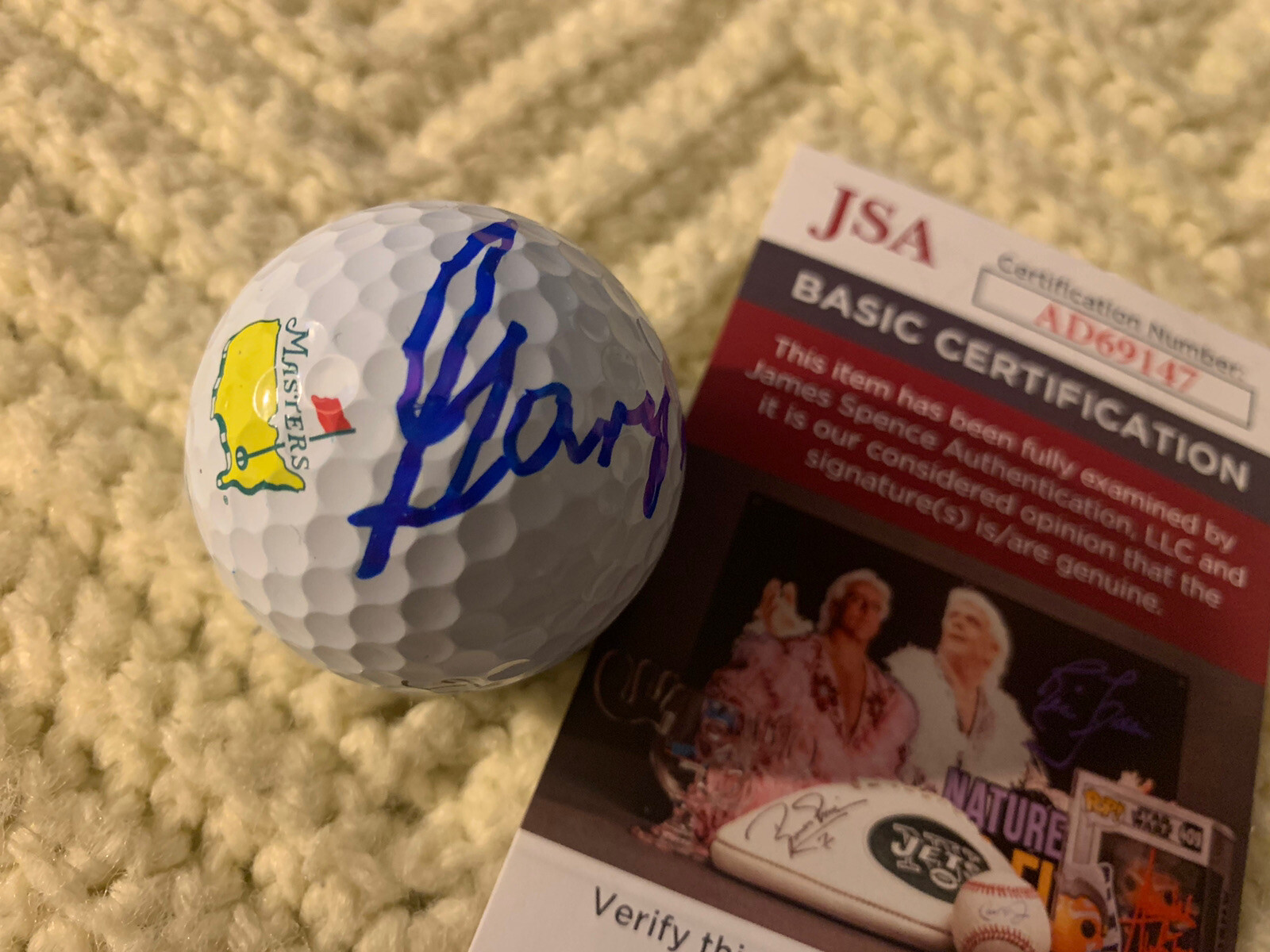 Gary Player Signed Masters Logo Ball Pga Tour Autographed JSA Authentication COA
