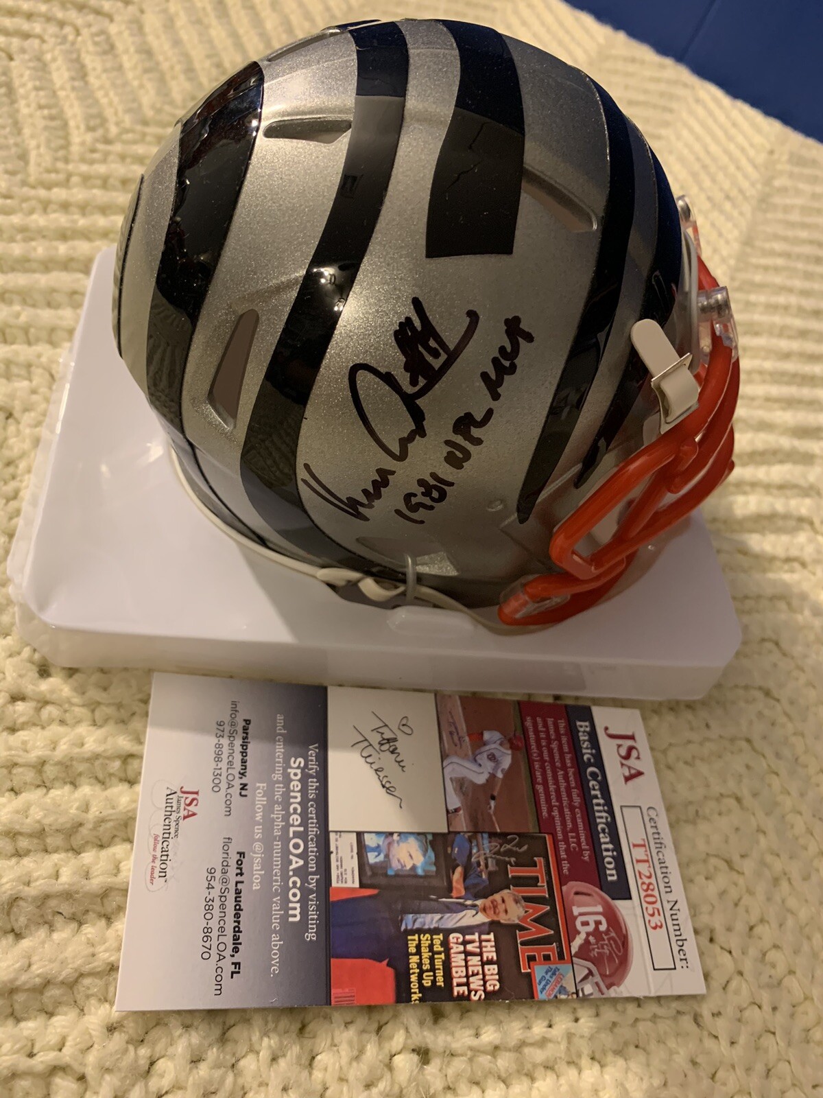 Ken Anderson Bengals Signed Flash Mini Helmet JSA Authenticated COA 1981 MVP
