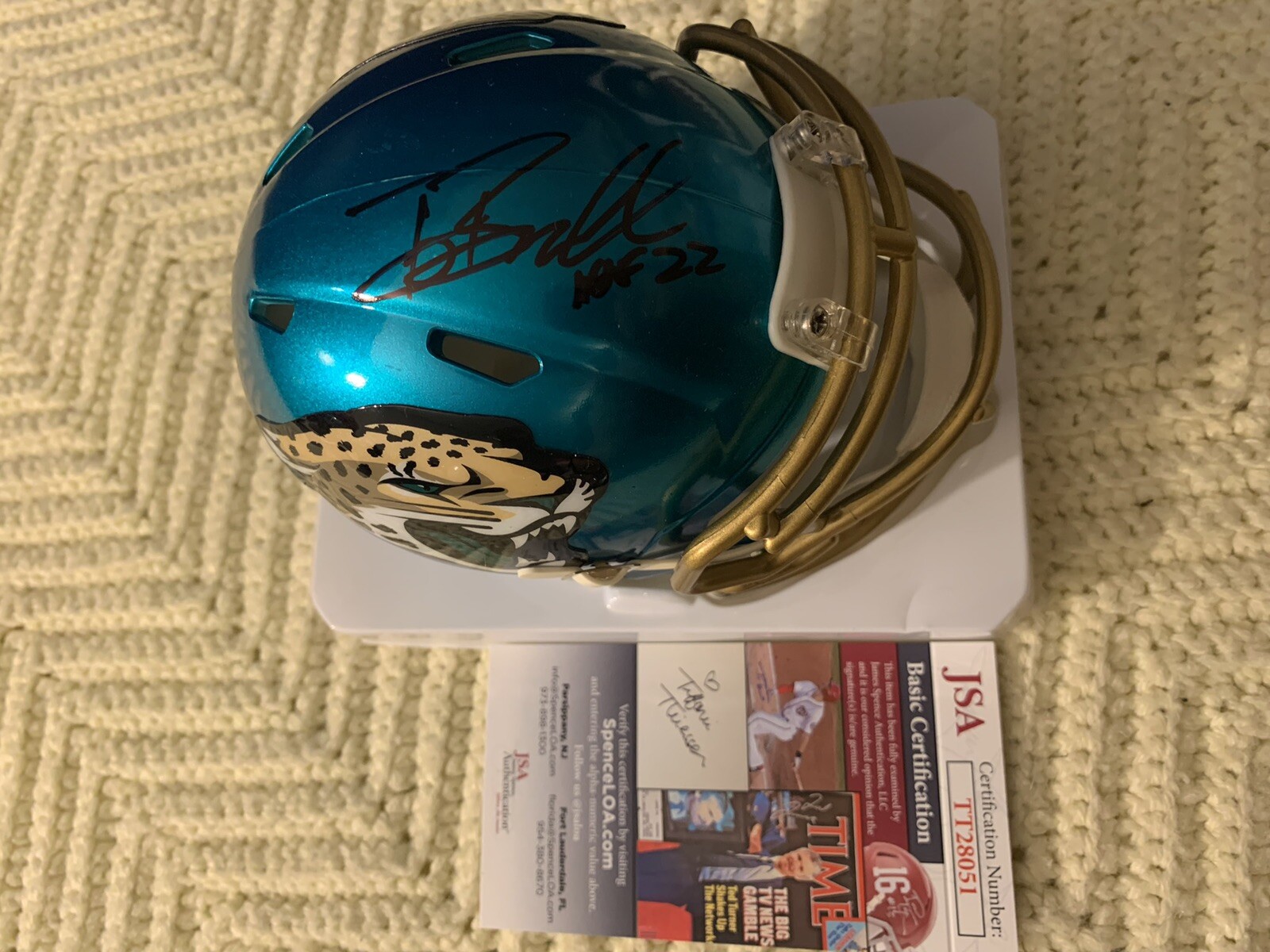 Tony Boselli Jaguars Signed Flash Mini Helmet Autographed JSA Authenticated COA
