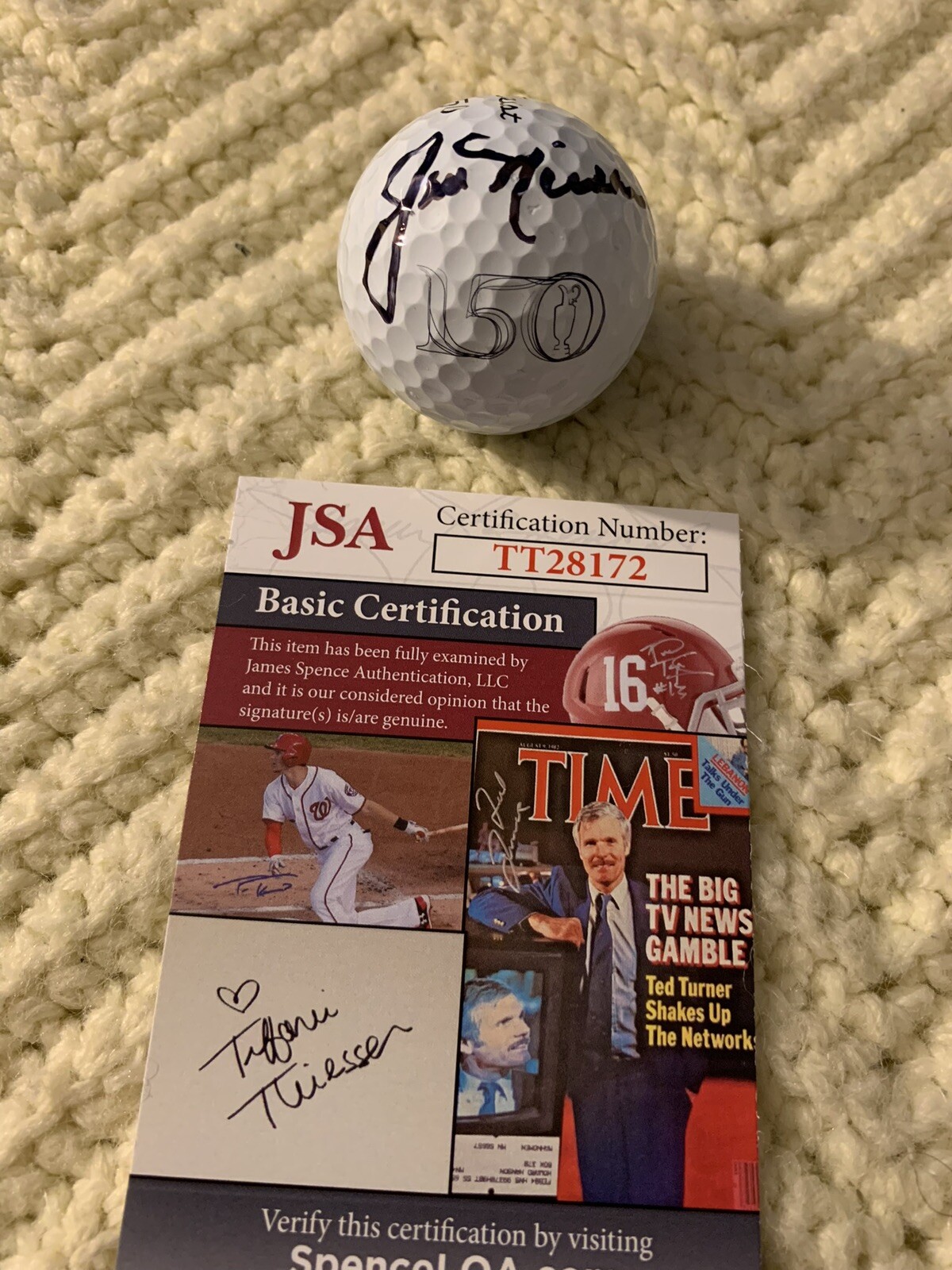 Jack Nicklaus Signed 2022 British Open Ball Pga Tour JSA Authenticated COA 150th
