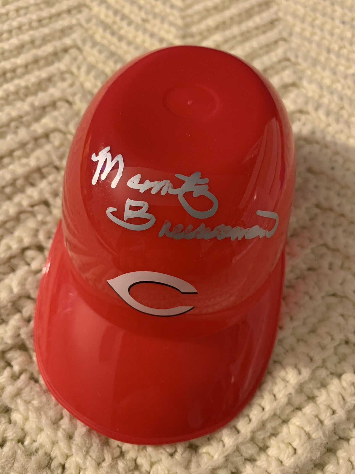 Marty Brennaman Cincinnati Reds Signed Ice Cream Mini Helmet Autographed
