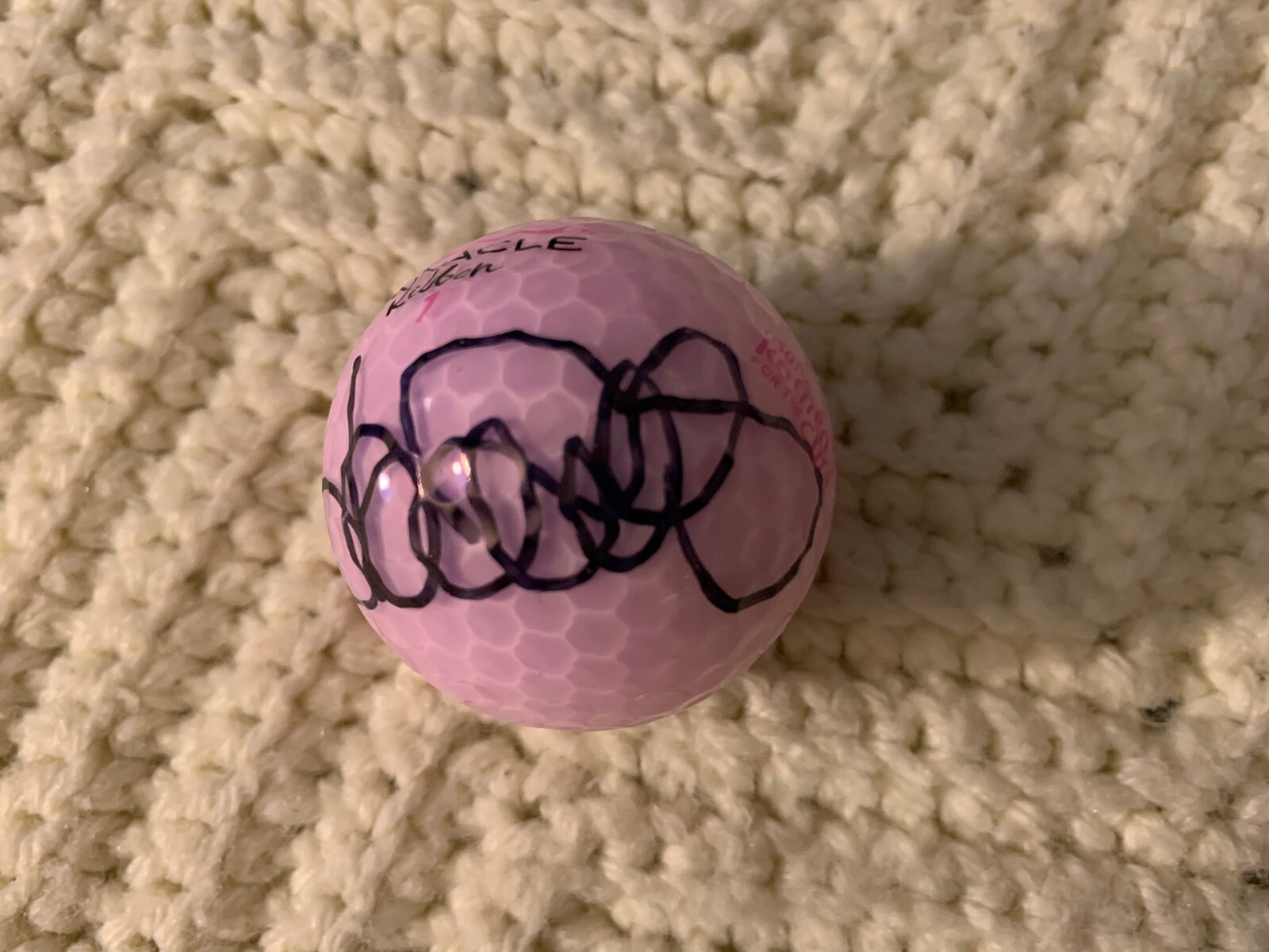 Laura Davies Signed Pink Golf Ball Autographed LPGA
