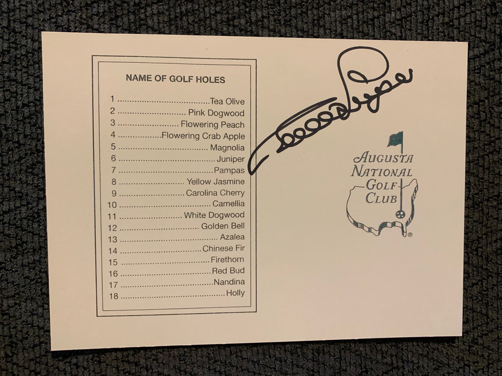 Bernard Langer Signed Masters Scorecard Autographed PGA Golf Legend
