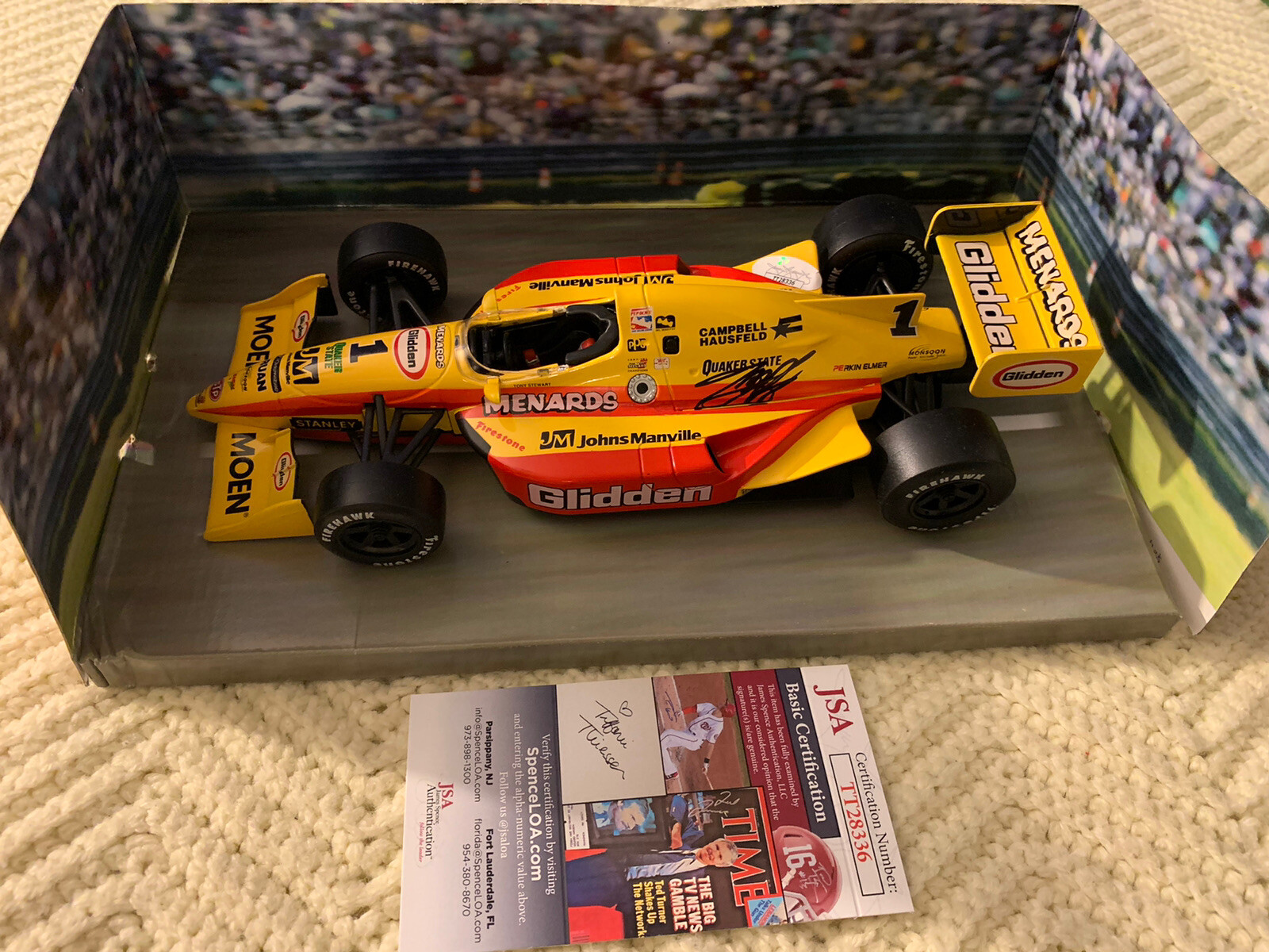 Tony Stewart Signed 1:18 Scale 1998 Indy 500 Diecast JSA Authentication COA
