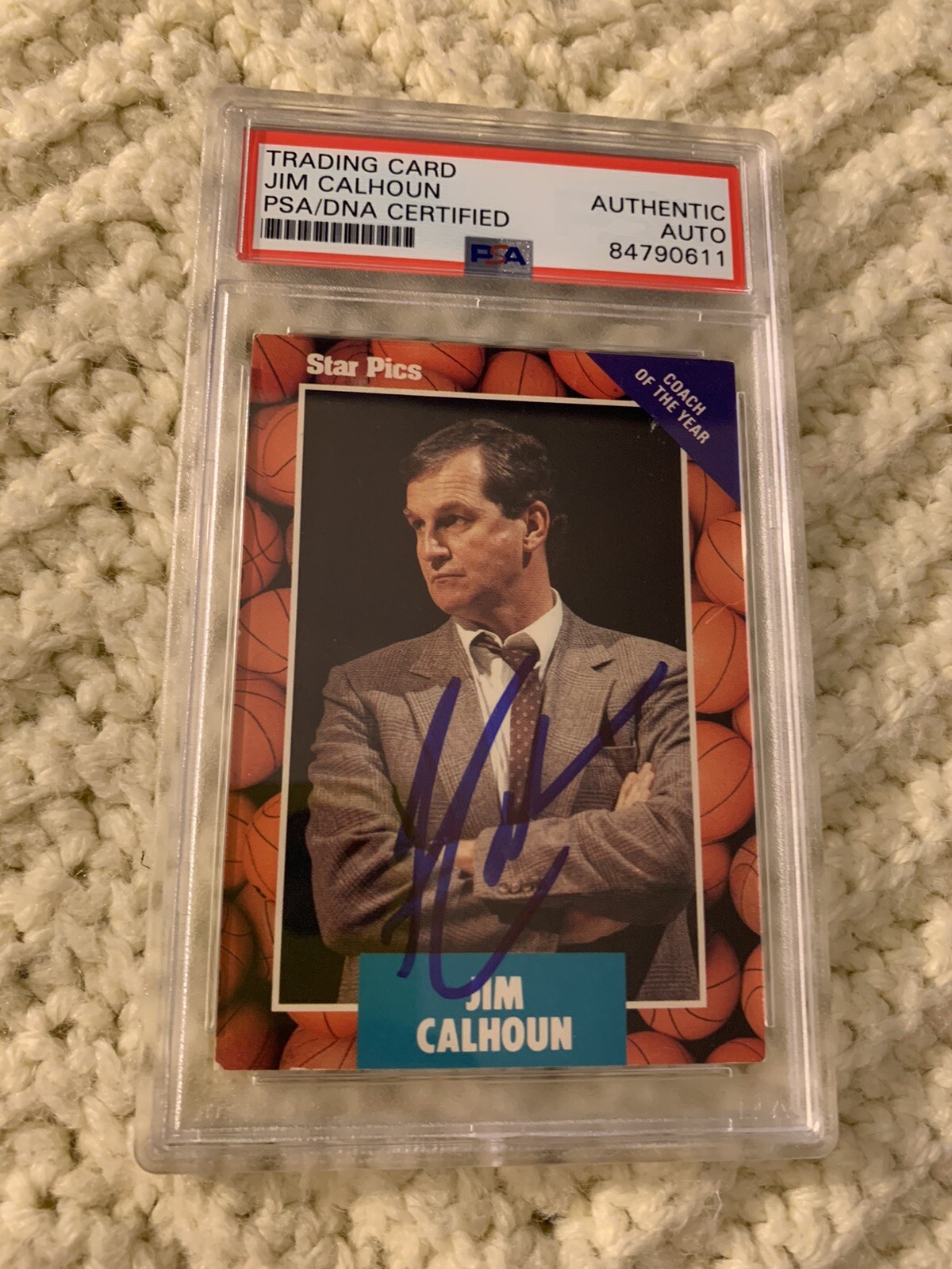 Jim Calhoun Signed 1991 Star Pics Card #40 PSA /DNA COA RC Rookie Autographed
