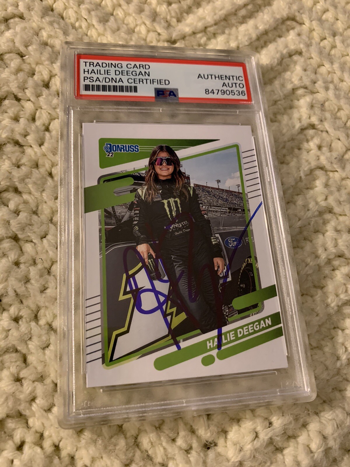Hailie Deegan Signed 2022 Donruss Card #85 PSA /DNA Slab COA Autographed
