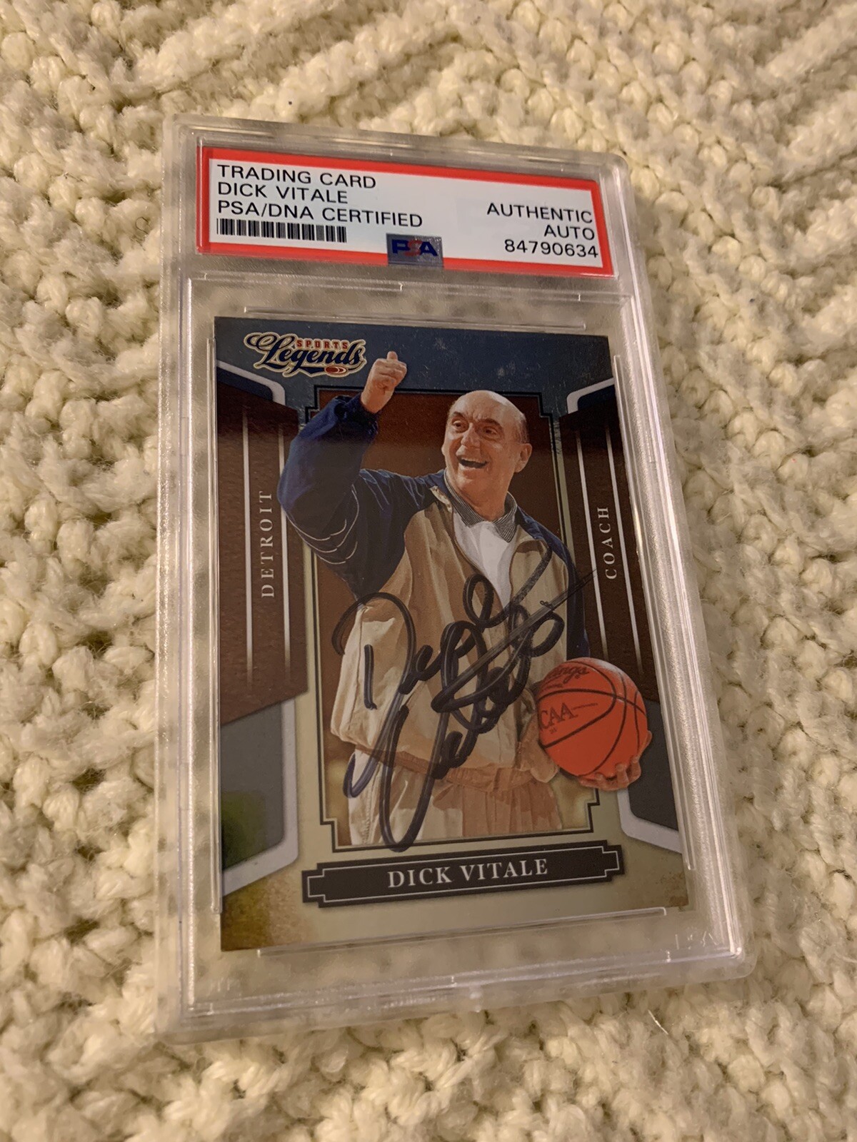 Dick Vitale Signed 2008 Donruss Sports Legends Card #73 PSA /DNA Slab COA
