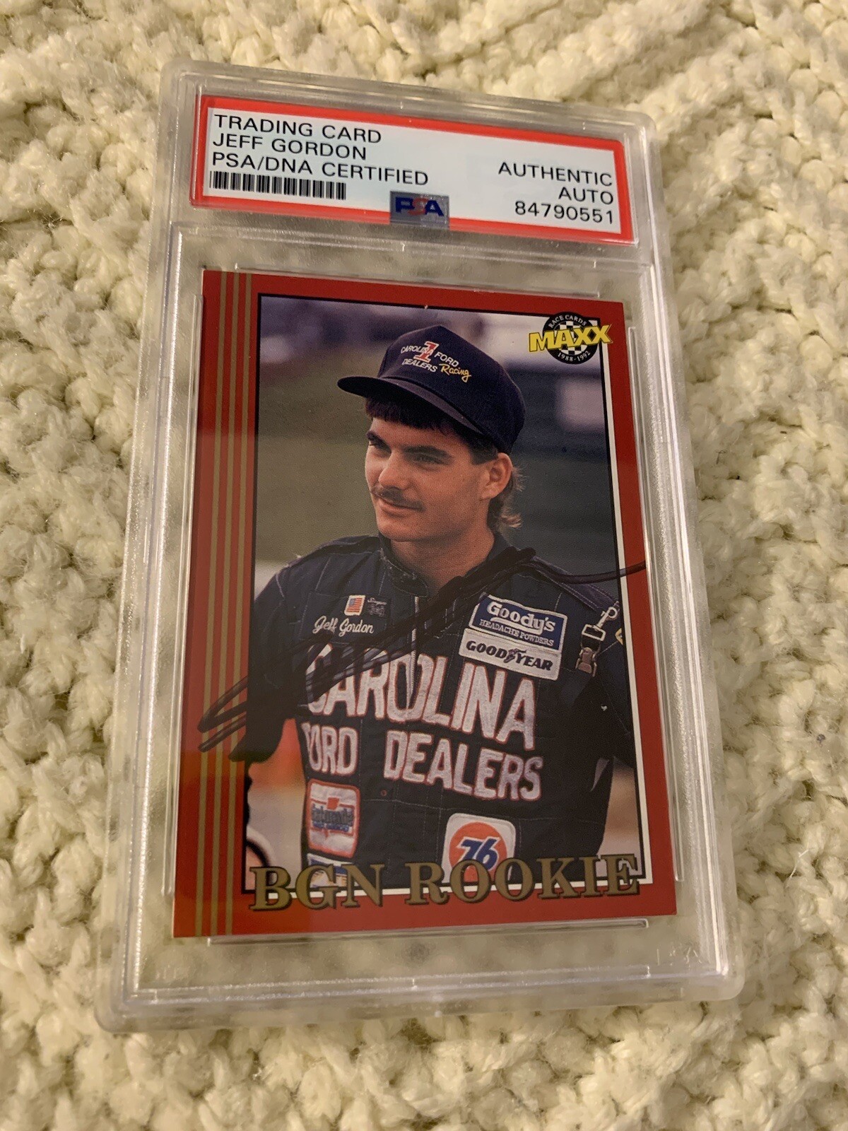 Jeff Gordon Signed 1992 MAXX Nascar Card #50 PSA /DNA Slab COA Autographed
