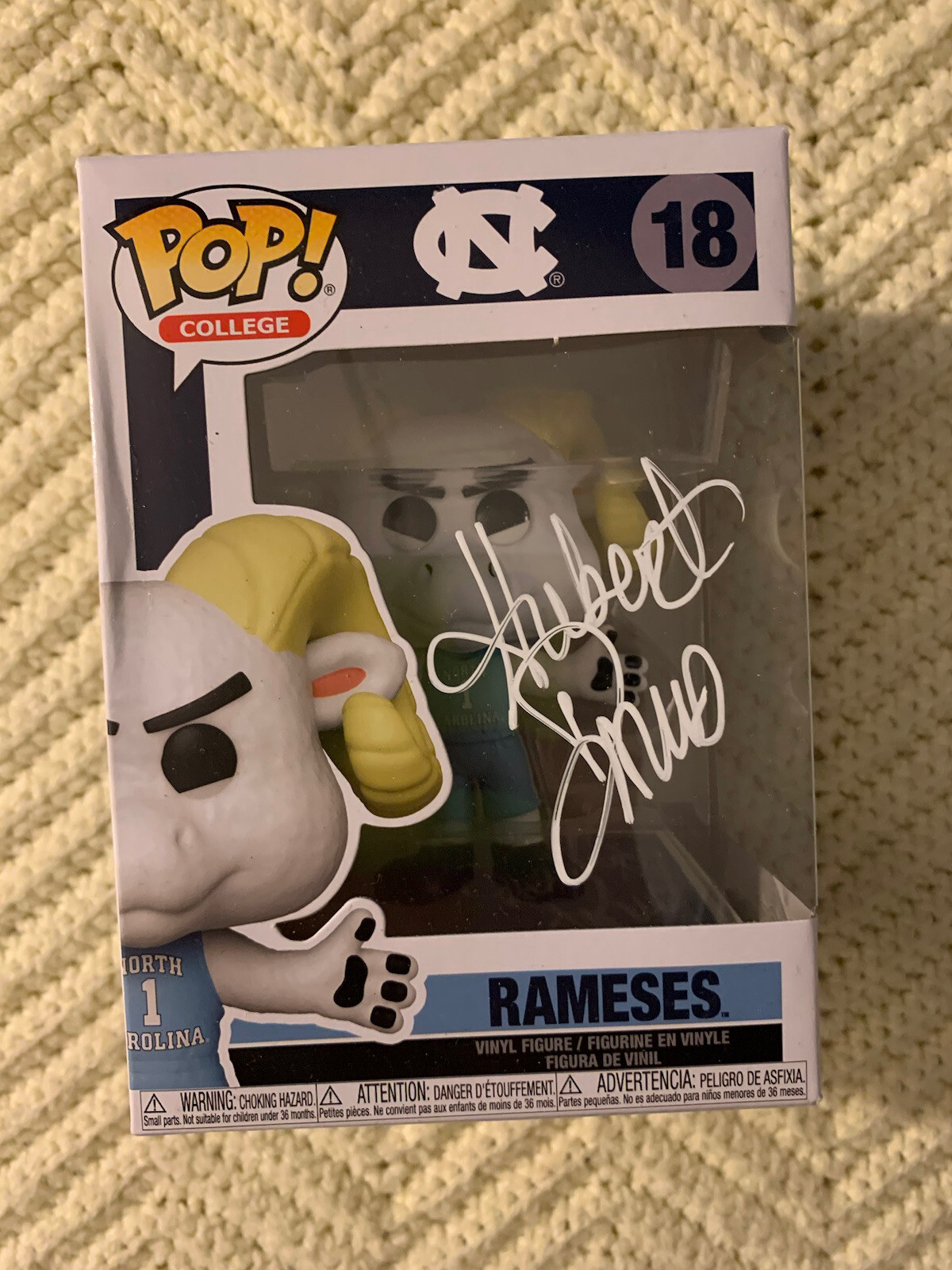 Hubert Davis Funko Pop Ramses Mascot Signed UNC North Carolina Tarheels Coach
