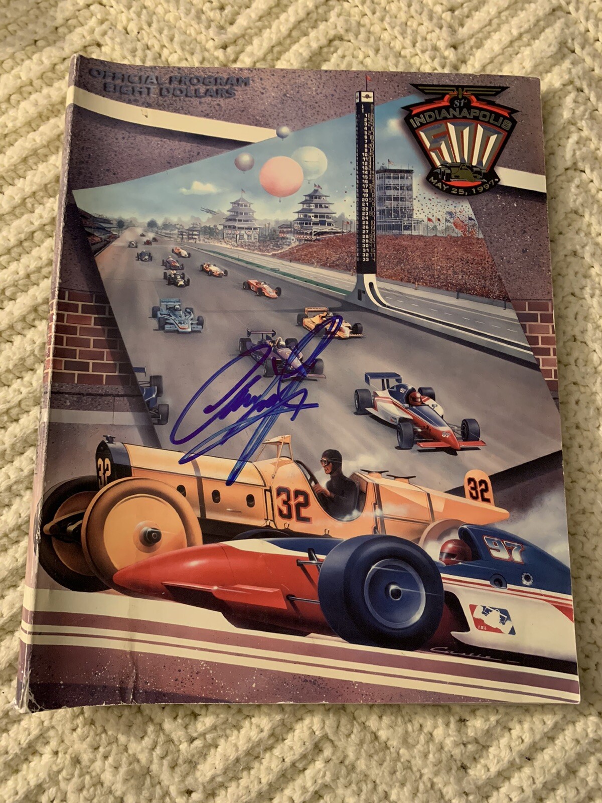 1997 Indy 500 Program Signed By Winner Arie Luyendyk Autographed Indianapolis
