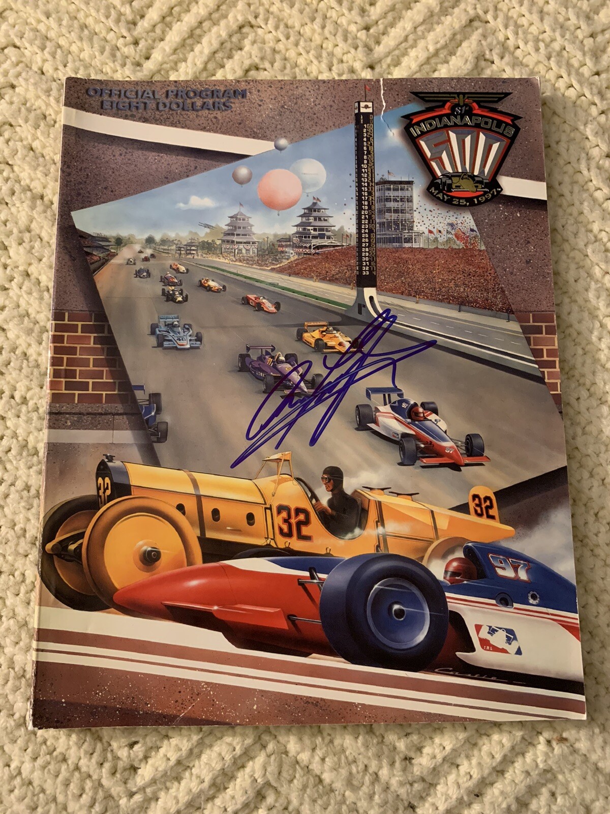 1997 Indy 500 Program Signed By Winner Arie Luyendyk Autographed Indianapolis
