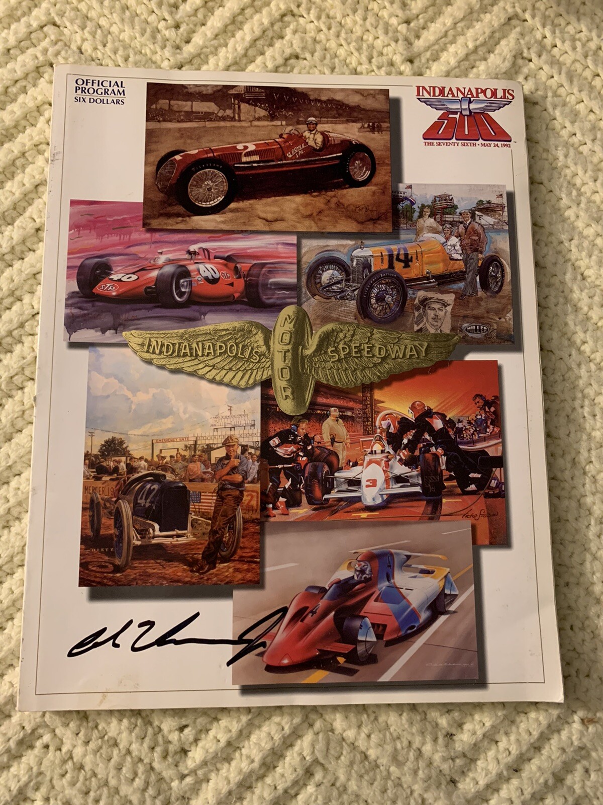 1992 Indy 500 Program Signed By Winner Al Unser Jr Autographed
