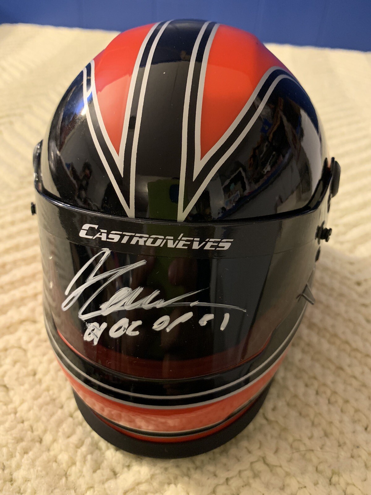 Helio Castroneves Signed Mini Helmet New Indy Car Indianapolis 500 Autographed
