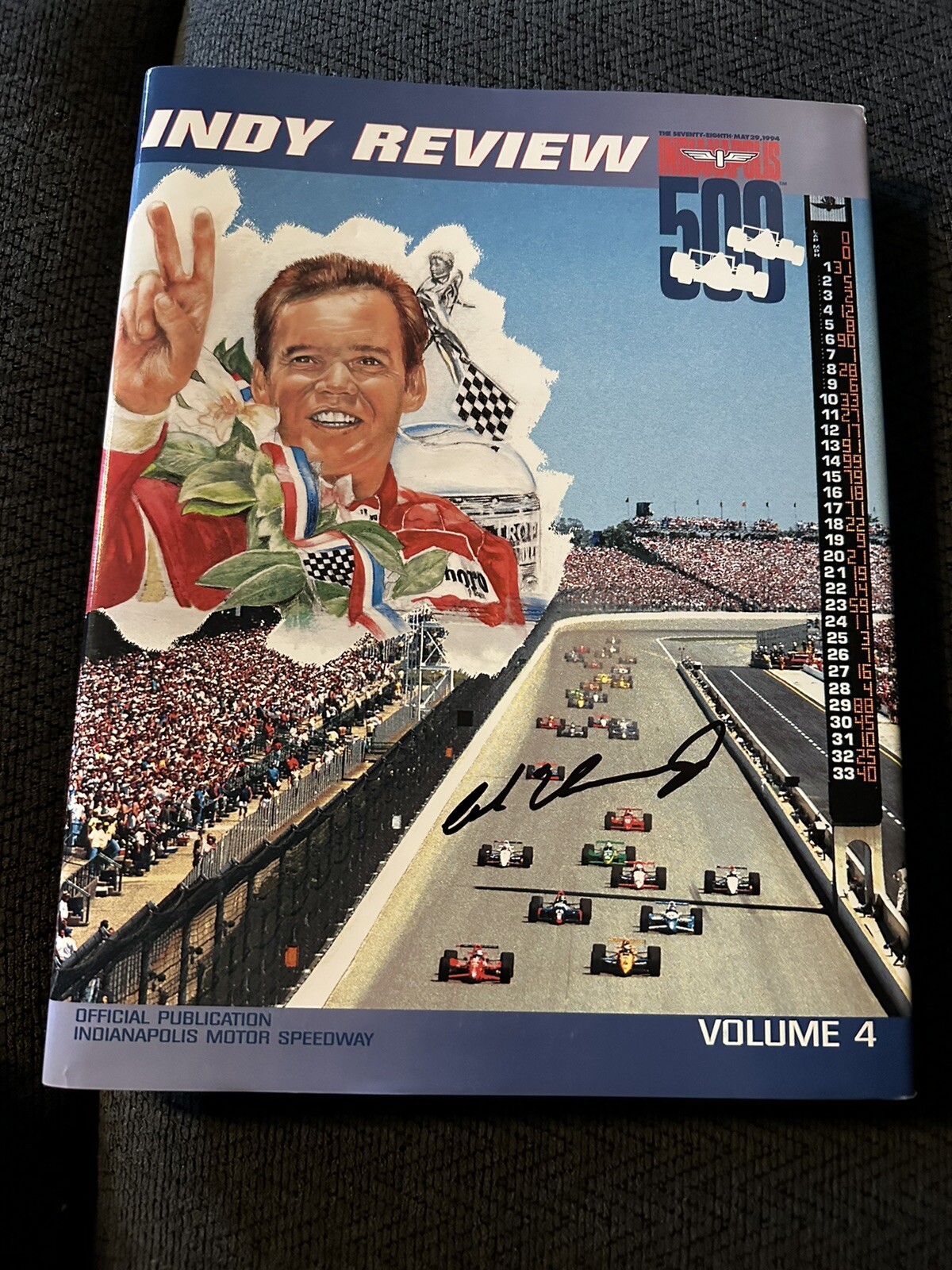 1994 INDY 500 YEARBOOK SIGNED BY AL UNSER JR AUTOGRAPHED INDIANAPOLIS COLLECTIBLE MEMORABILIA