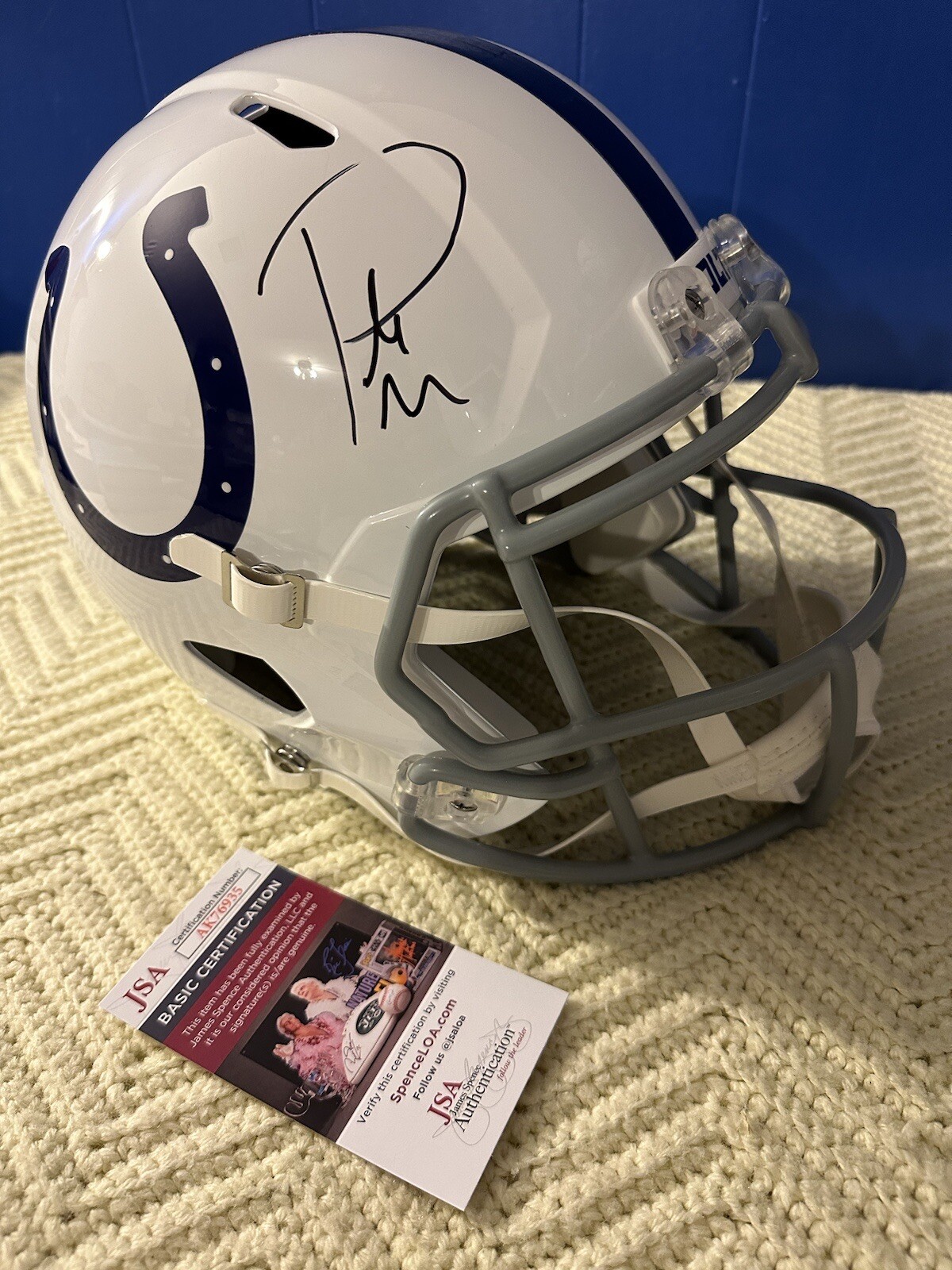 Pat McAfee Signed Full Size Helmet Indianapolis Colts F/S JSA Authentication COA
