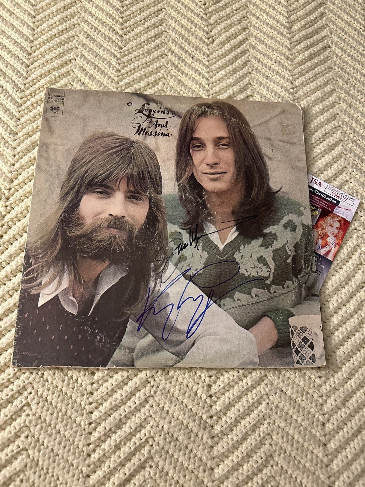 Kenny Loggins Jim Messina SIGNED ALBUM COVER JSA Authentication COA Record
