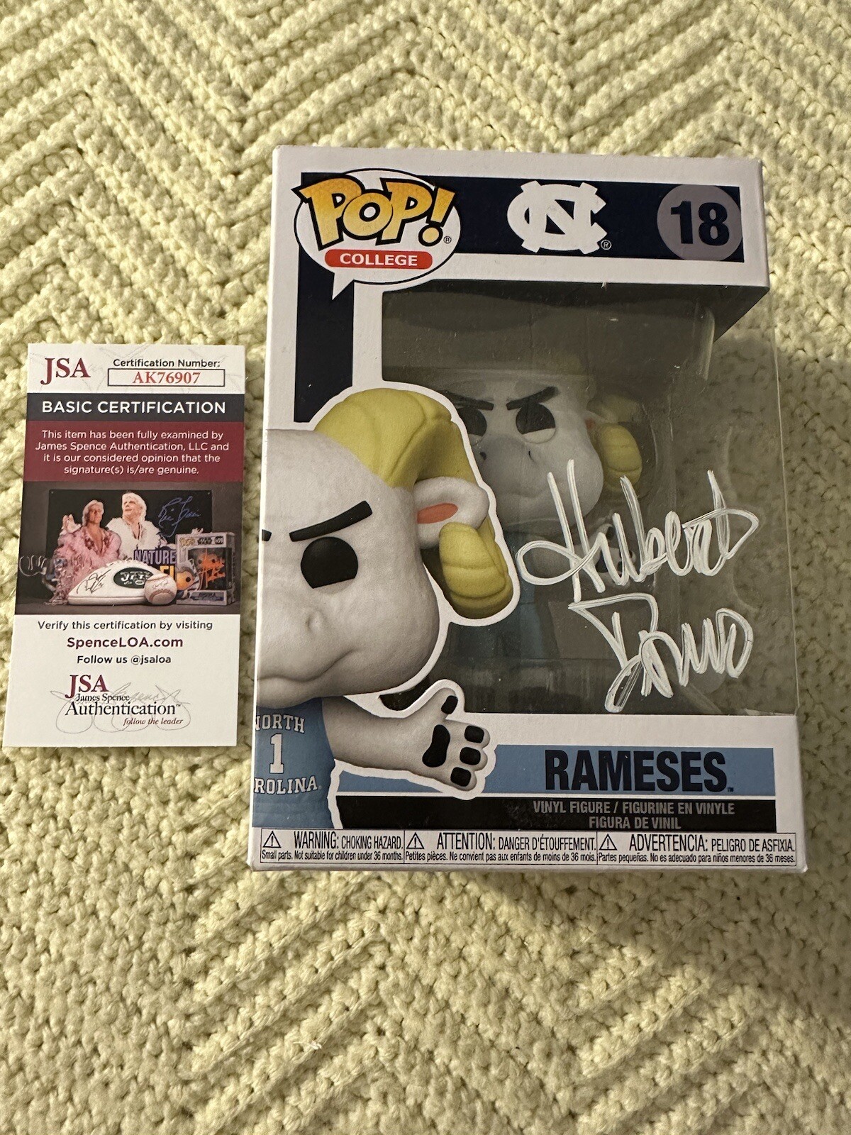 Hubert Davis Signed Funko Pop UNC 18 JSA Authenticated COA Autographed Ramses
