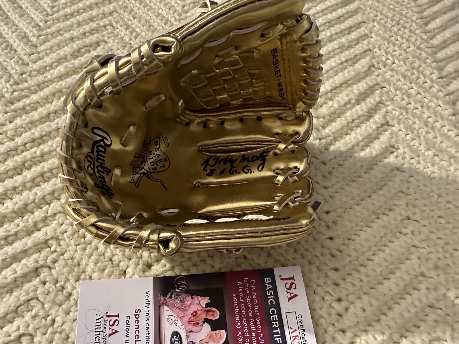 Bobby Shantz Signed Mini Rawlings Gold Glove Autograph JSA Authentication COA
