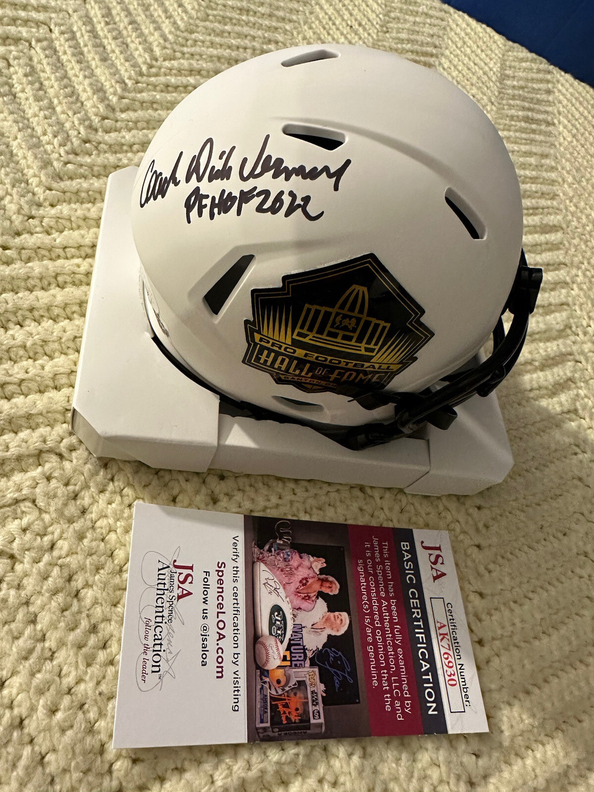 Dick Vermeil Signed Lunar Hall Of Fame 2022 Mini Helmet JSA Authentication COA
