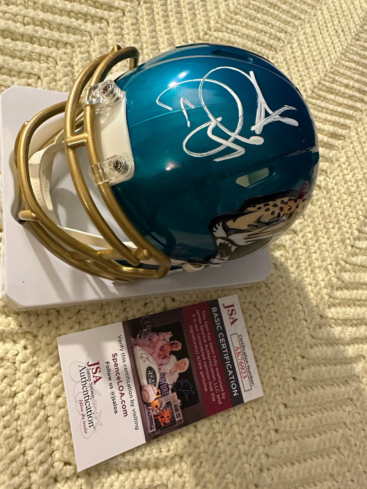 Doug Pederson Signed Flash Mini Helmet Jaguars Autograph JSA Authenticated COA
