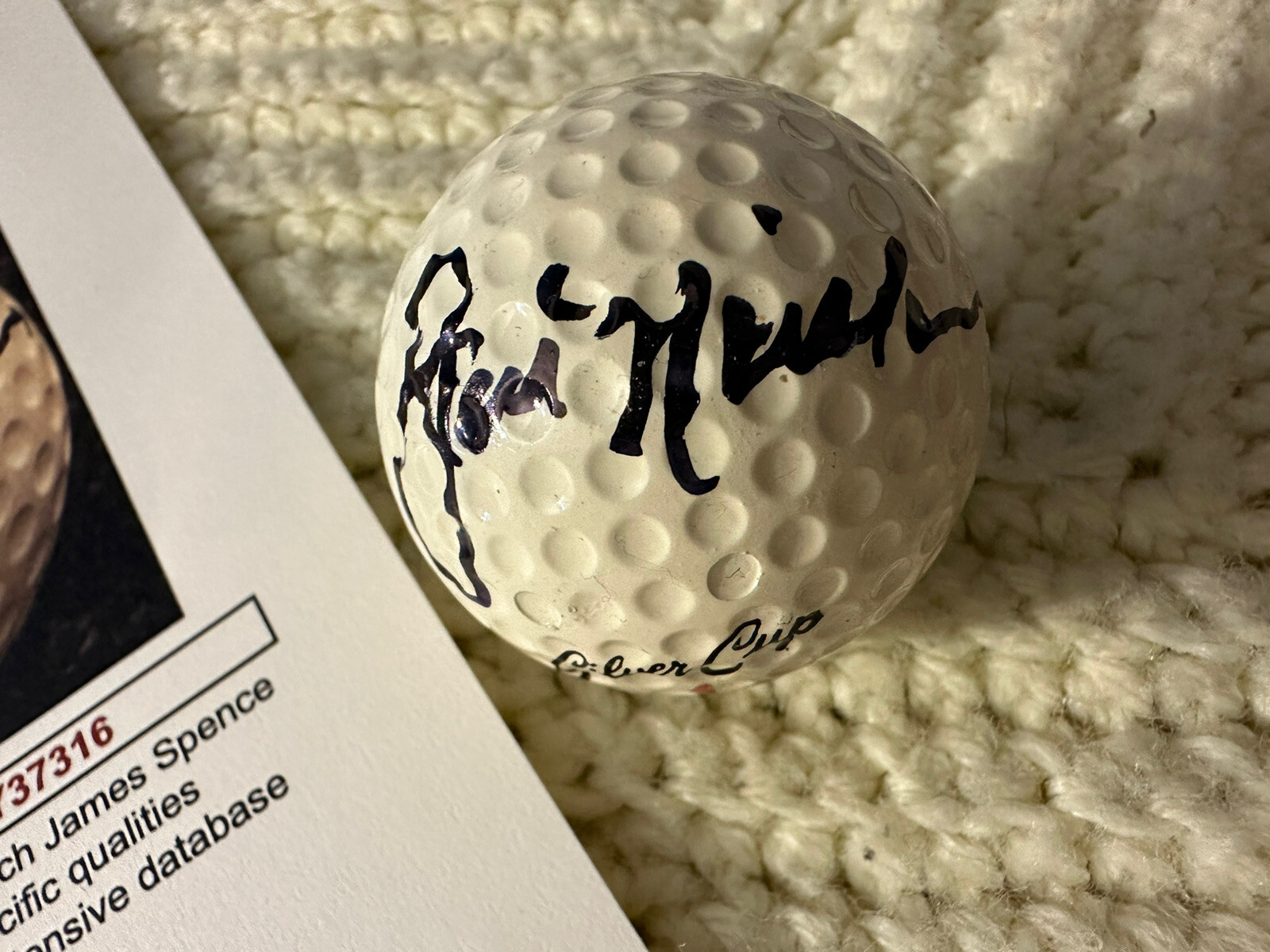 Jack Nicklaus Signed Vintage Dunlop Golf Ball Pga Tour JSA Authenticated COA
