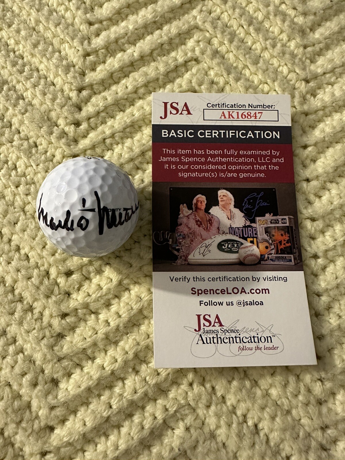 Mark O’Meara Signed Masters Ball Pga Tour JSA Authentication COA Autographed
