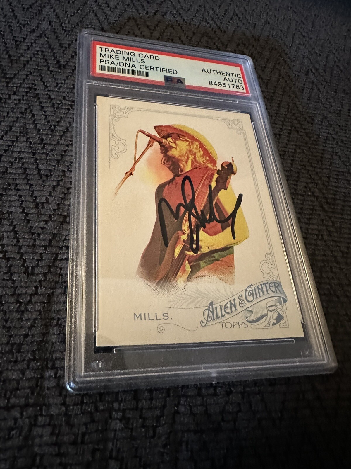 Mike Mills Signed 2015 Allen & Ginter #37 Card PSA /DNA Slab COA Autographed REM
