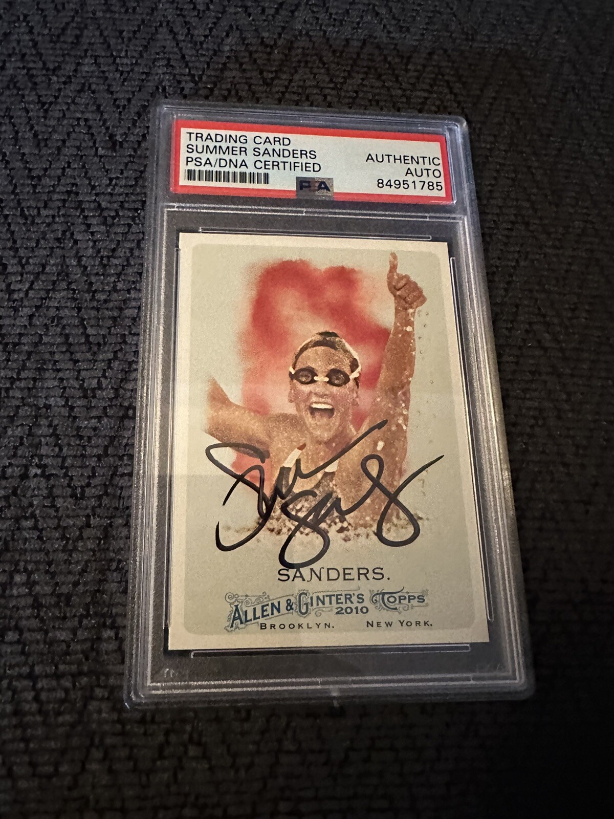 Summer Sanders Signed 2018 Allen & Ginter #199 Card PSA /DNA Slab COA Autograph
