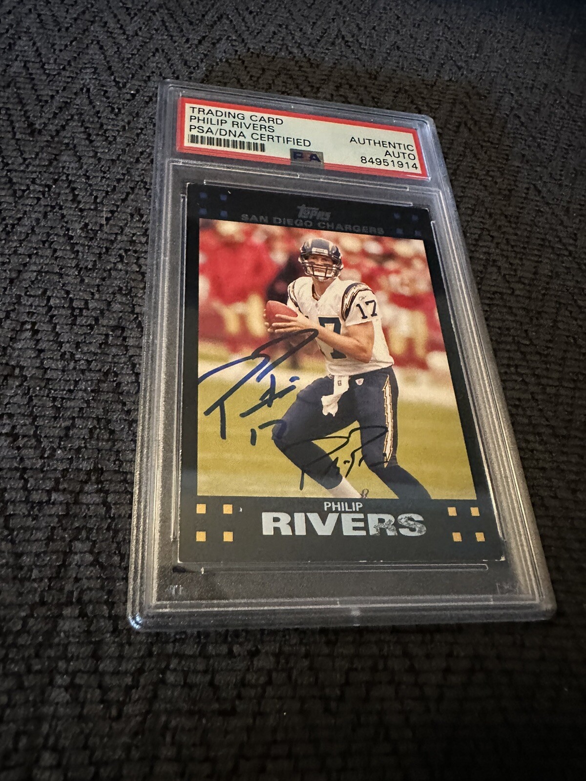 Phillip Rivers Signed 2007 Topps #37 Card PSA /DNA Slab COA Chargers
