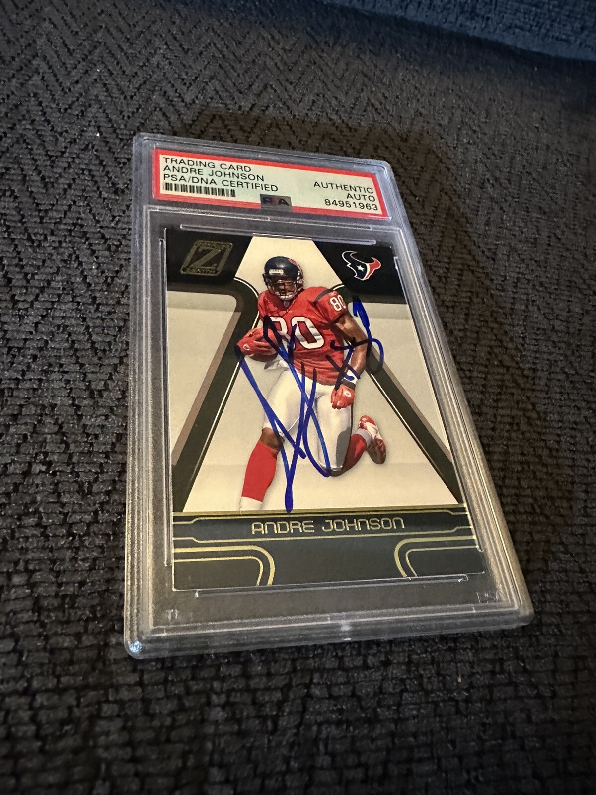 Andre Johnson Signed 2005 Donruss Playoff #42 Card PSA /DNA Slab COA Texans
