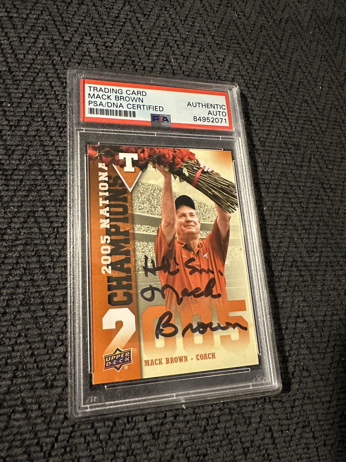 New ListingMack Brown Signed 2011 UD University Of Texas #NC-MB Card PSA /DNA Slab COA
