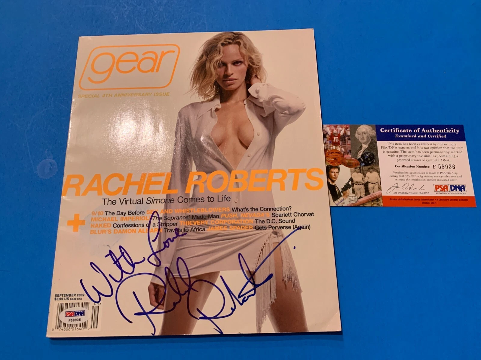 Rachel Roberts Model sexy Gear Magazine Mag Signed Auto PSA/DNA COA
