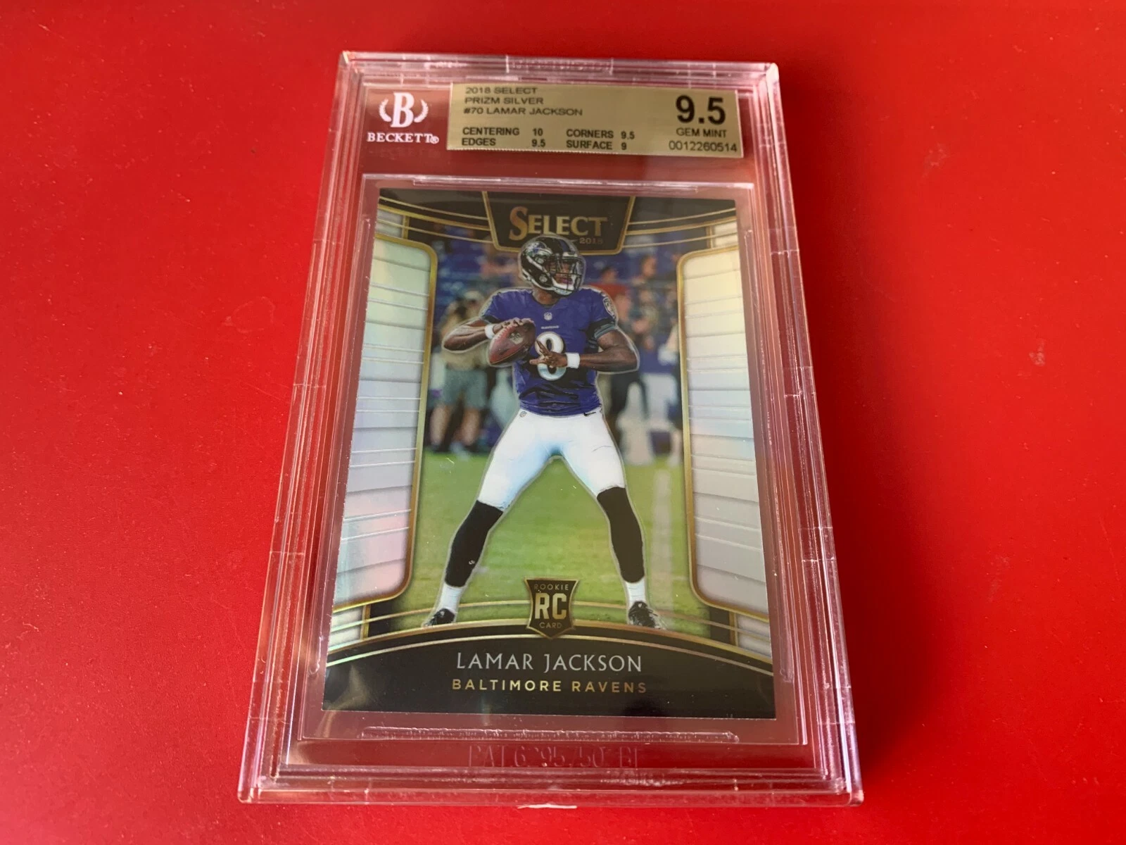 Lamar Jackson 2018 Select Prizm Silver ROOKIE Card BGS 9.5 GEM MINT
