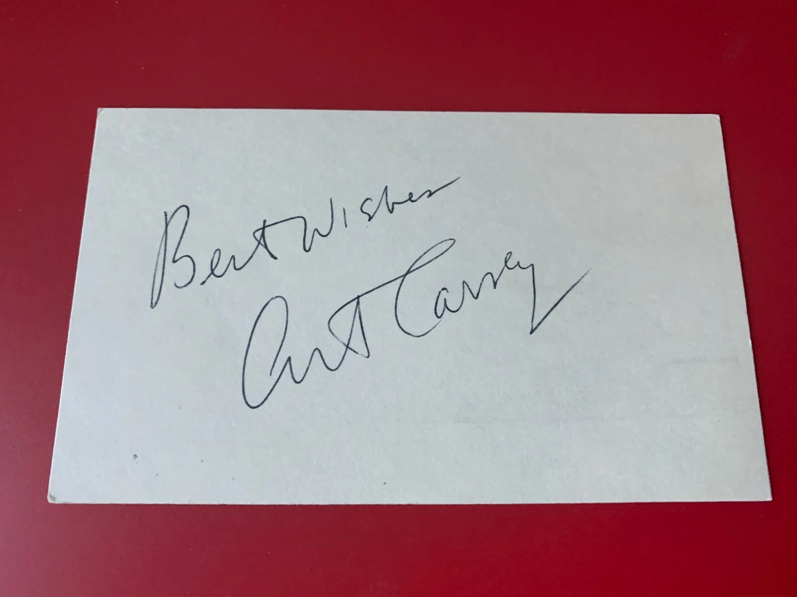 ART CARNEY OSCAR AWARD WINNER INDEX CARD SIGNED AUTO BECKETT BAS NO COA CARD COLLECTIBLE MEMORABILIA