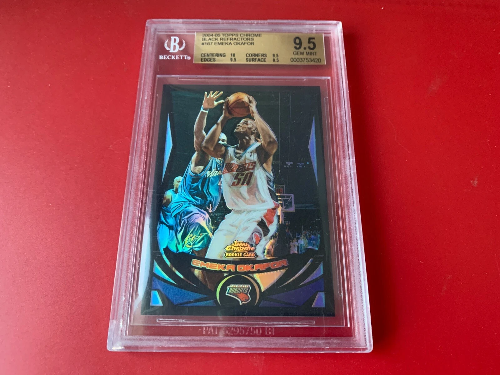Emeka Okafor 2004-05 Topps Chrome Black Refractors /500 ROOKIE BGS 9.5 GEM MINT
