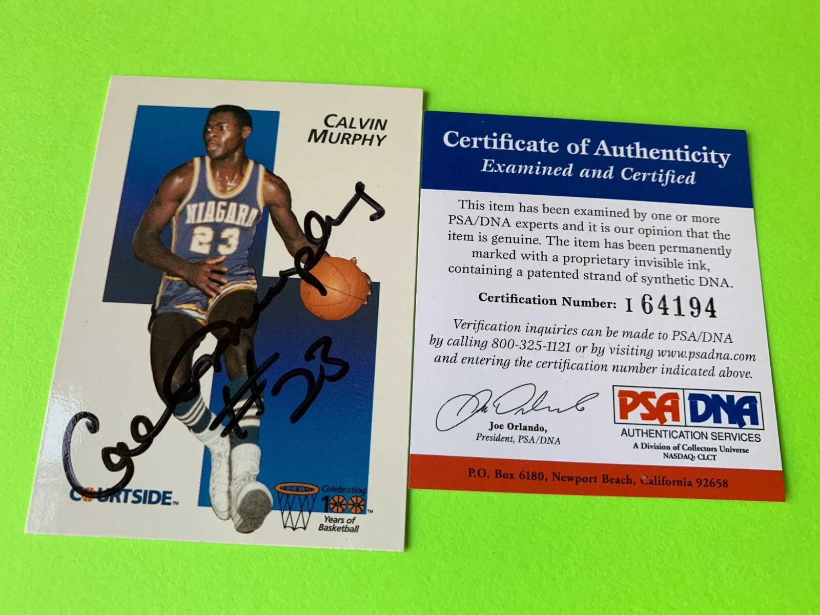 Calvin Murphy HOF 1992 Courtside Card Signed Auto PSA/DNA COA
