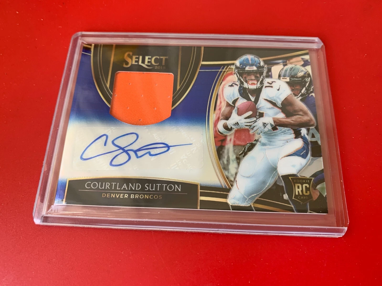 Courtland Sutton Broncos 2018 Panini Select Rookie Jersey Auto /75 RM-CS
